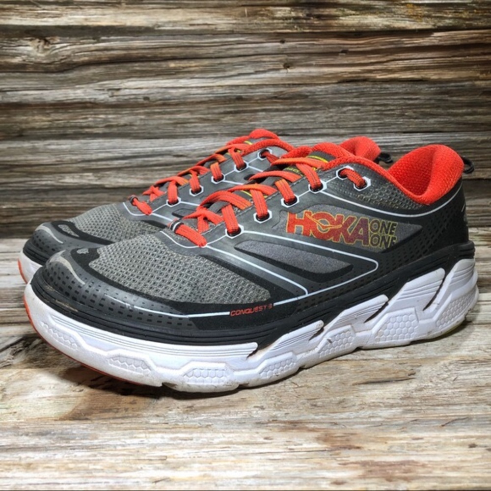 Hoka One One Conquest 3 Gray Running Shoes Men 10